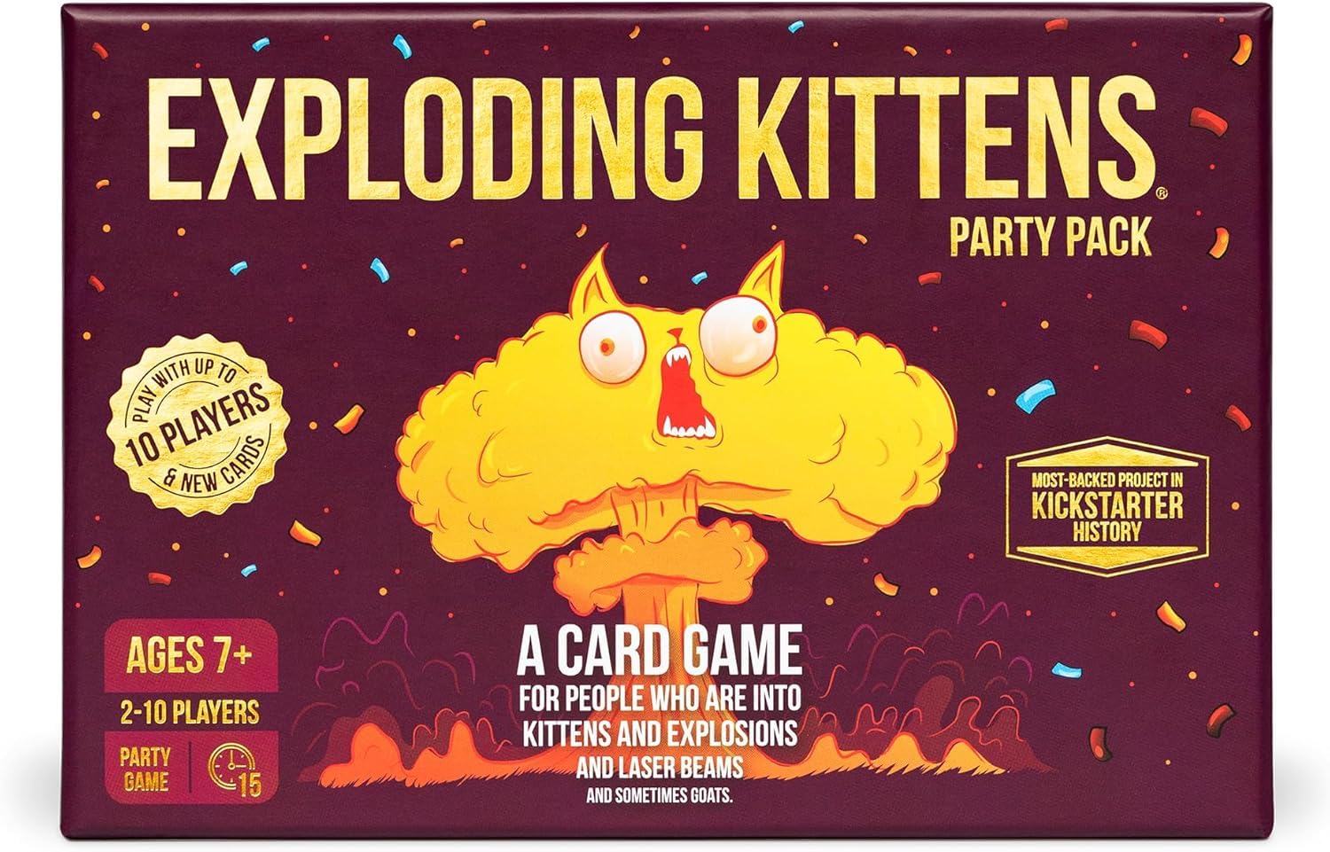 Party Pack Board Game for 2 to 10 Players, Ages 7+, 15 Minutes to Play, 120 Card High Stakes Family and Adult Card Game-image-0