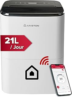 Ariston Deos 21S Net WiFi – Premium Portable Dehumidifier 21L – Electronic Humidity Control – Laundry Room Function, Quie…