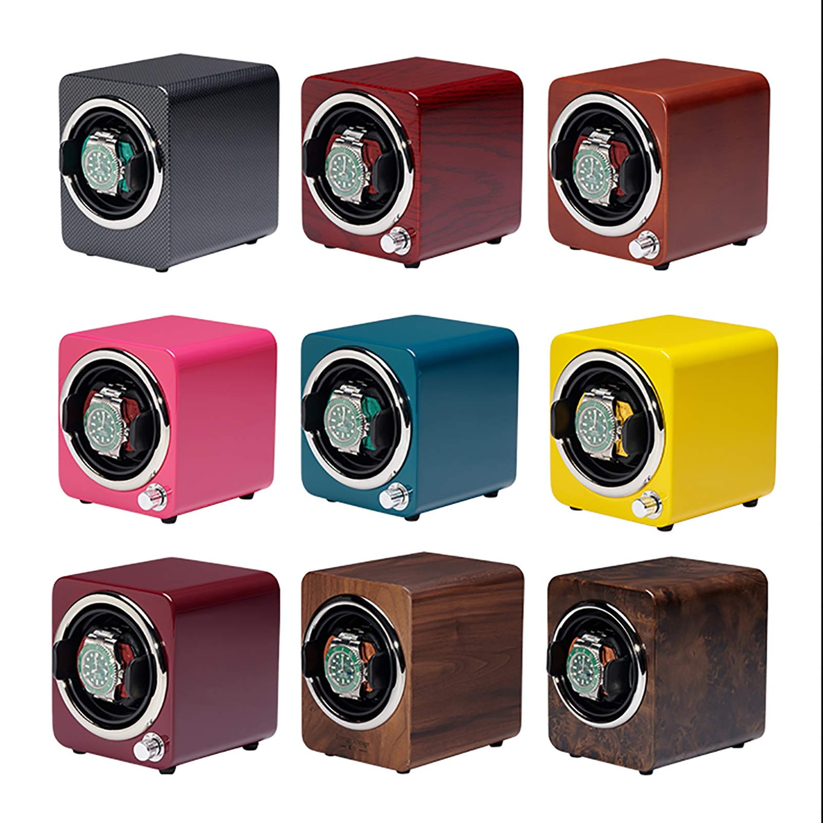 Uhrenbeweger mit Spinner-Aufziehbox, Mini-Uhrenbeweger, farbige Uhrenaufbewahrungsbox, automatische mechanische Uhrenaufziehbox, Dual-Power-Uhrenbeweger, leiser Motor, drehbar, Uhrengerät, leise und