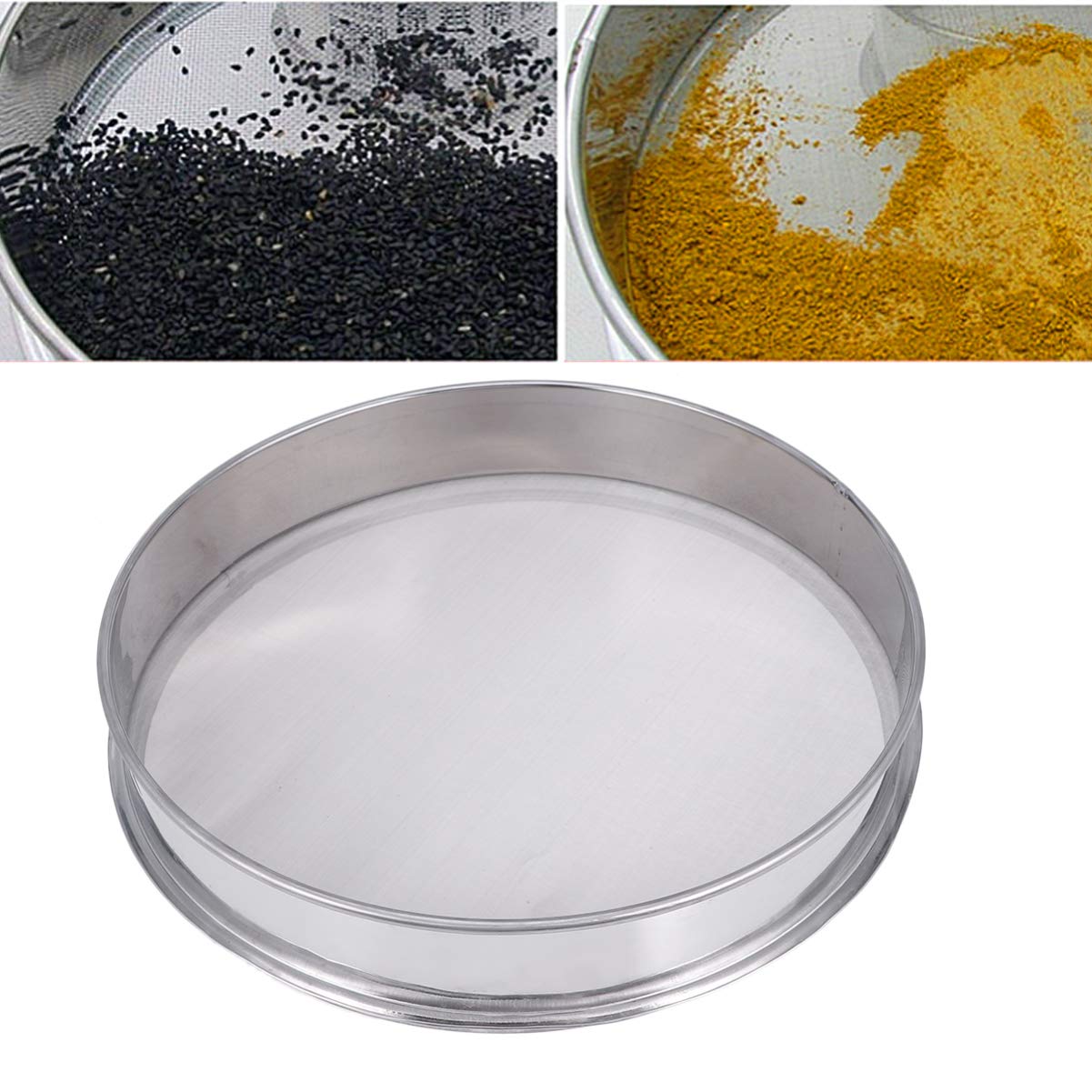 Tamiz de malla fina Tamiz de polen de hierbas Extractor de coctelera Tamiz de harina de malla 150 Tamiz de micras Colador de alimentos de acero inoxidable for panadería casera Cacao en polvo 30 cm