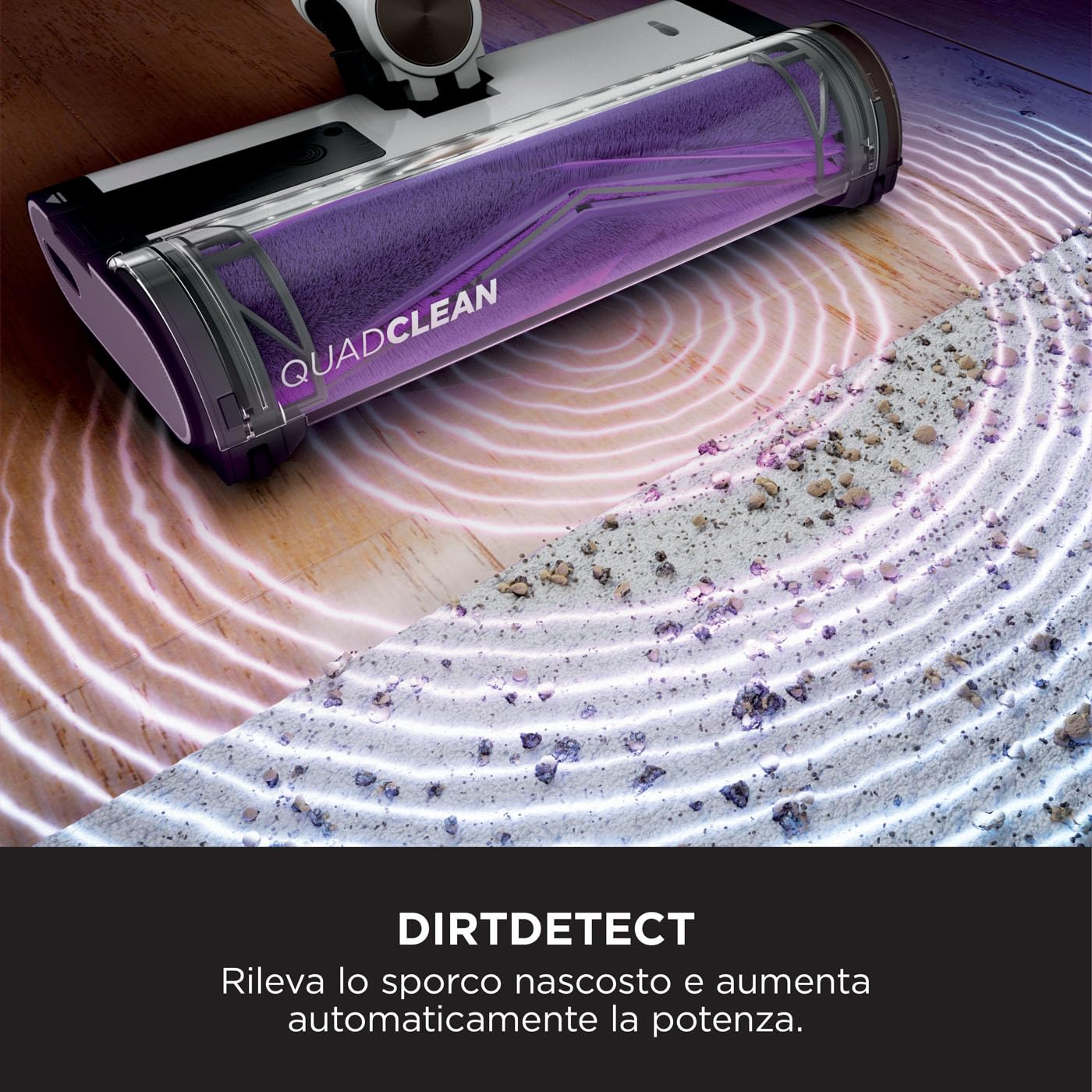 Shark Detect Clean & Empty, aspirapolvere senza filo, aspirazione potente con DirtDetect, base a svuotamento automatico da 2 L, autonomia 60 min, Anti Hair Wrap, bocchetta per fessure, bianco IW3612EU