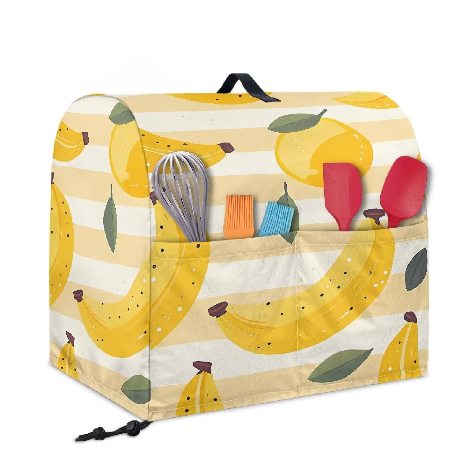 Oamsistay Portable Stand Mixer Cover, Stand Mixer Cover with Drawstring Easy to Carry Fashion Blender Protective Bags Large Capacity for Kitchen Appliances Banana Design