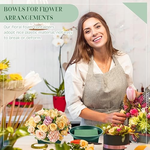 Miniatura 6 de 12 cuencos para arreglos florales de gran tamaño, suministros de arreglos florales redondos de espuma con cuenco, suministros florales con 12