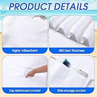Vista 3 de Funda de algodón suave para silla de playa, toalla para tomar el sol, viajes, tumbona, con bolsillos laterales y superiores, para piscina al aire