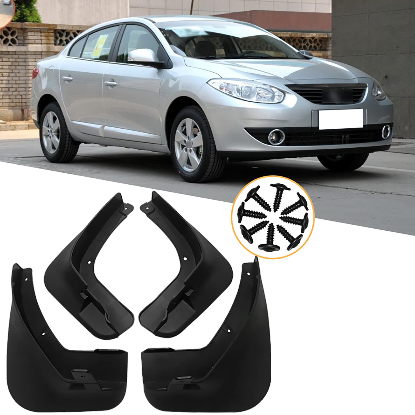Bavettes Renault Fluence 2011 2012 2013 2014 2015 garde-boue auto avant arrière 4pcs