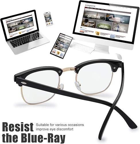 Miniatura 10 de The Fresh Gafas de bloqueo de luz azul, marco elegante, anti rayos azules, gafas de juego de computadora para hombres y mujeres