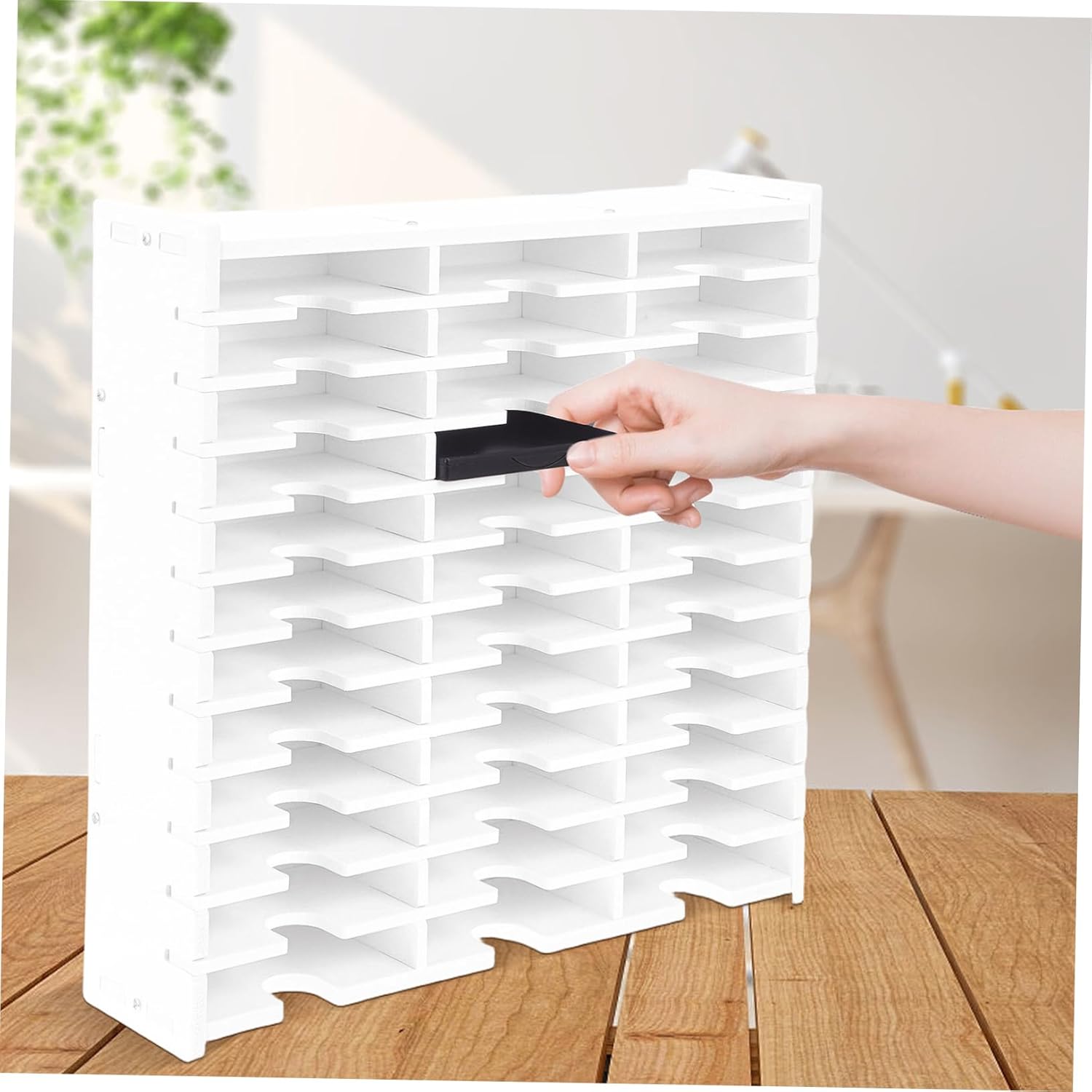 Luxshiny Multi Grid Inkpad Storage Box CD Holder Case for Discs Compact and Organizer for Dvds Ink Pads Protection for Home and Office Use