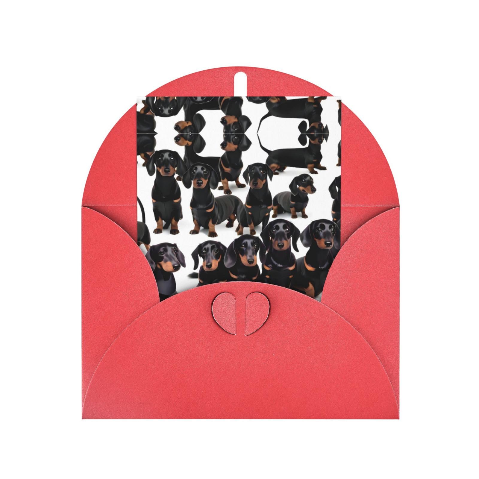 1 Carte De Vœux (insert Photo) - BW - Chiot Teckel à Poils Métalliques