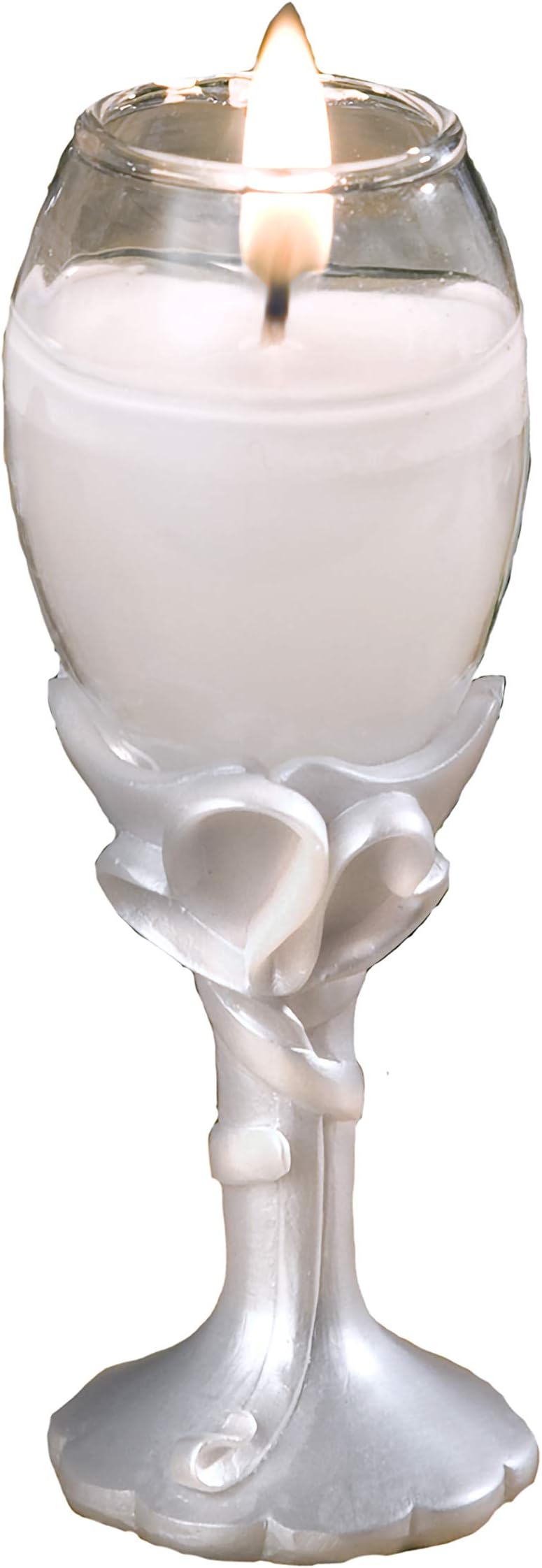 FASHIONCRAFT 8150 Double Heart Design Champagne Flute Candle Holders, White