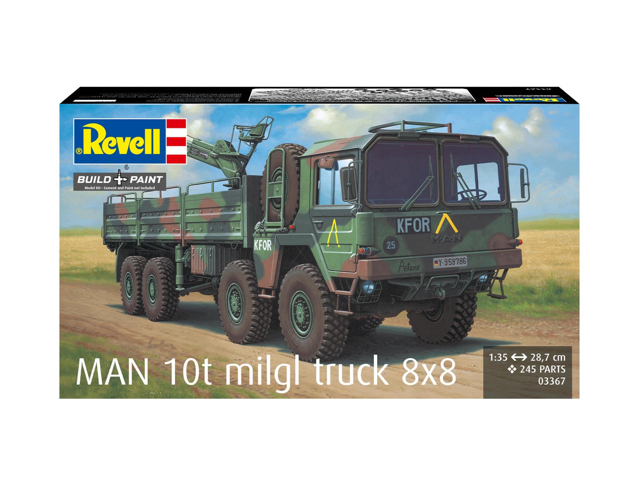 Revell 03367 Man 10t milgl 8x8 Truck escala 1:35 - Kit de modelo de plástico sin construir/sin pintar