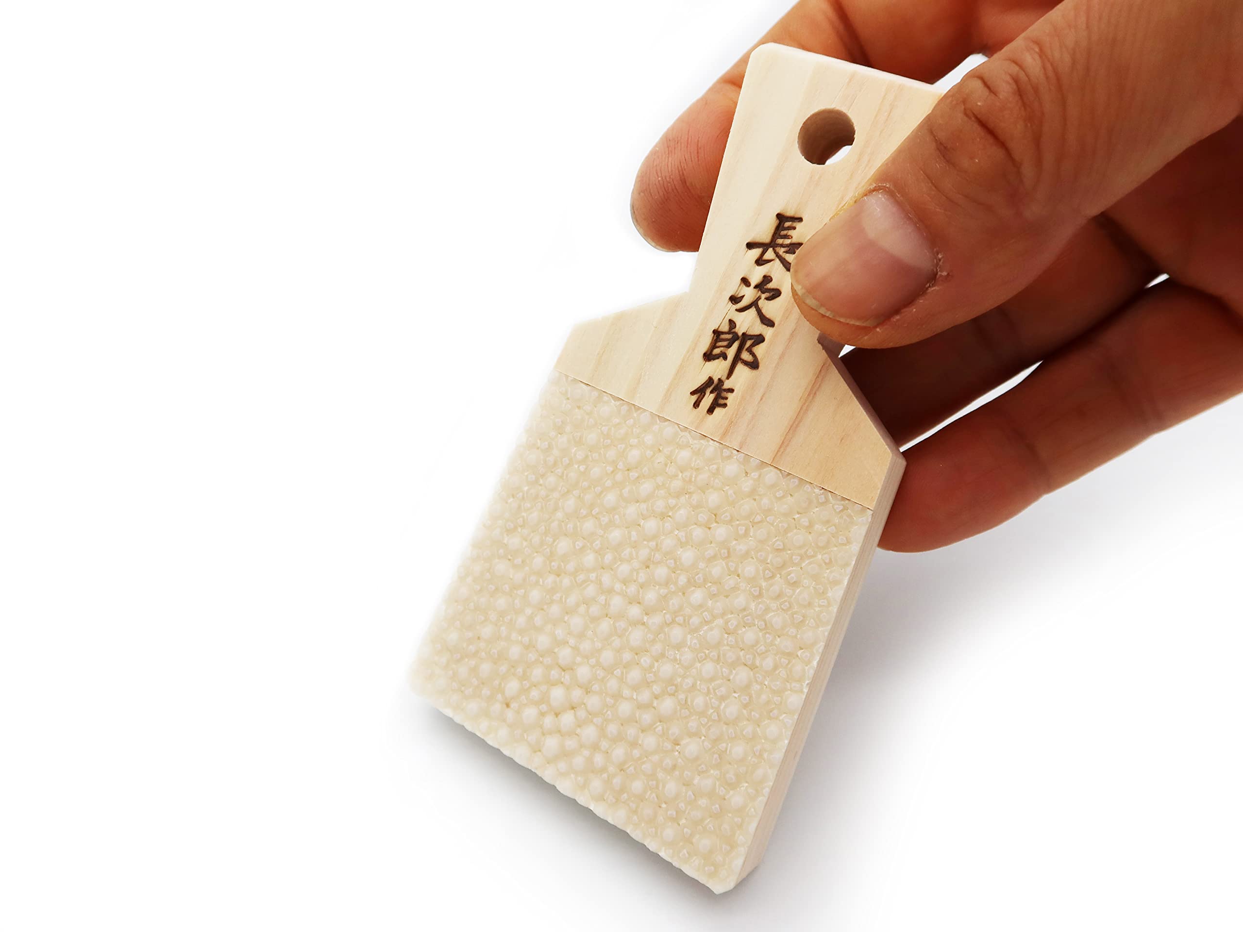 Japanische klassische Reibe für Wasabi und Ingwer, mit Bedienungsanleitung (evtl. nicht in deutscher Sprache), für aromatische, frische Wasabi und Ingwer, hergestellt in Japan (mittel)