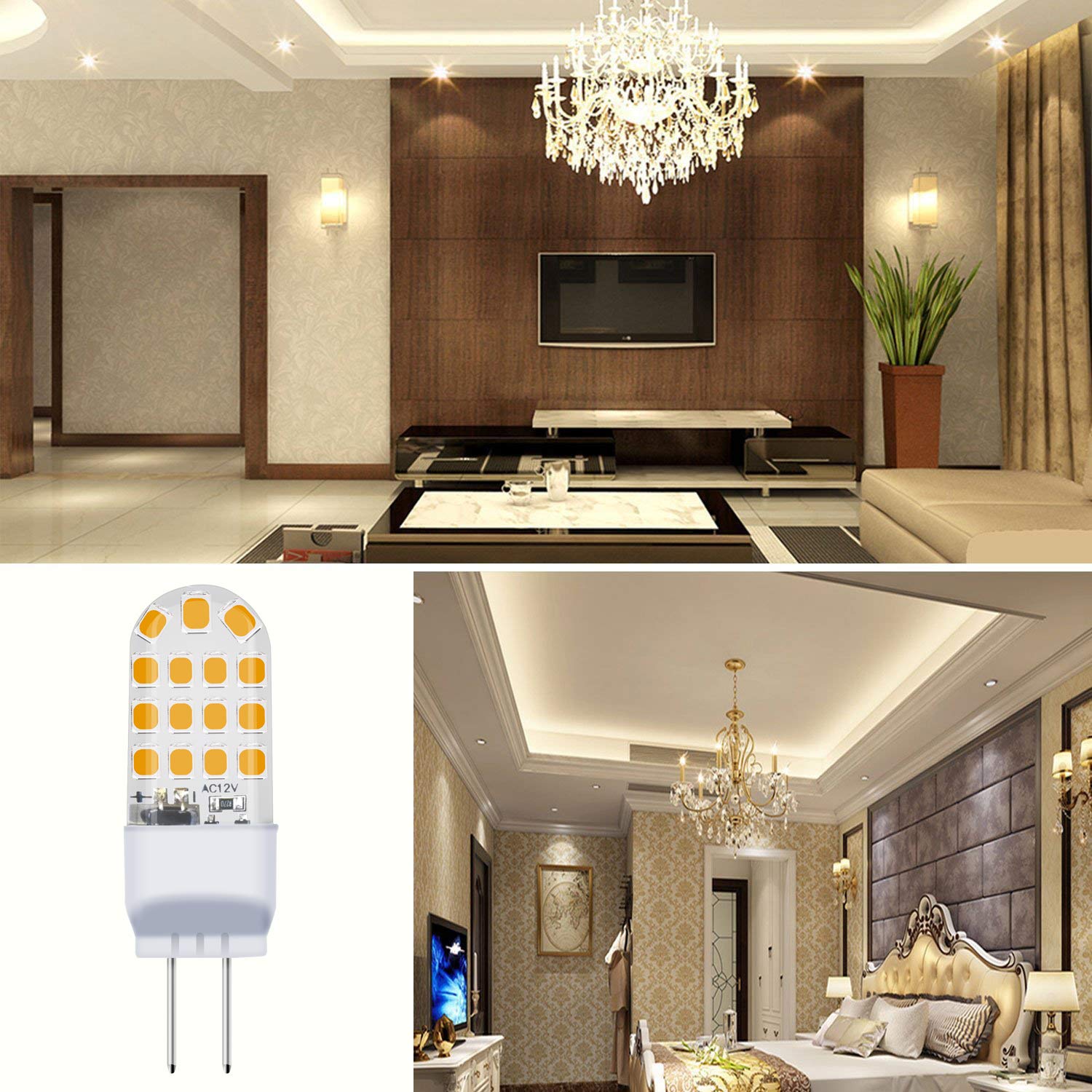Bonlux Lampadina LED G6.35 Da 3W 12V: Luce Bianca Calda 3000K, 5 Pezzi, Per Lampade E Vetrine