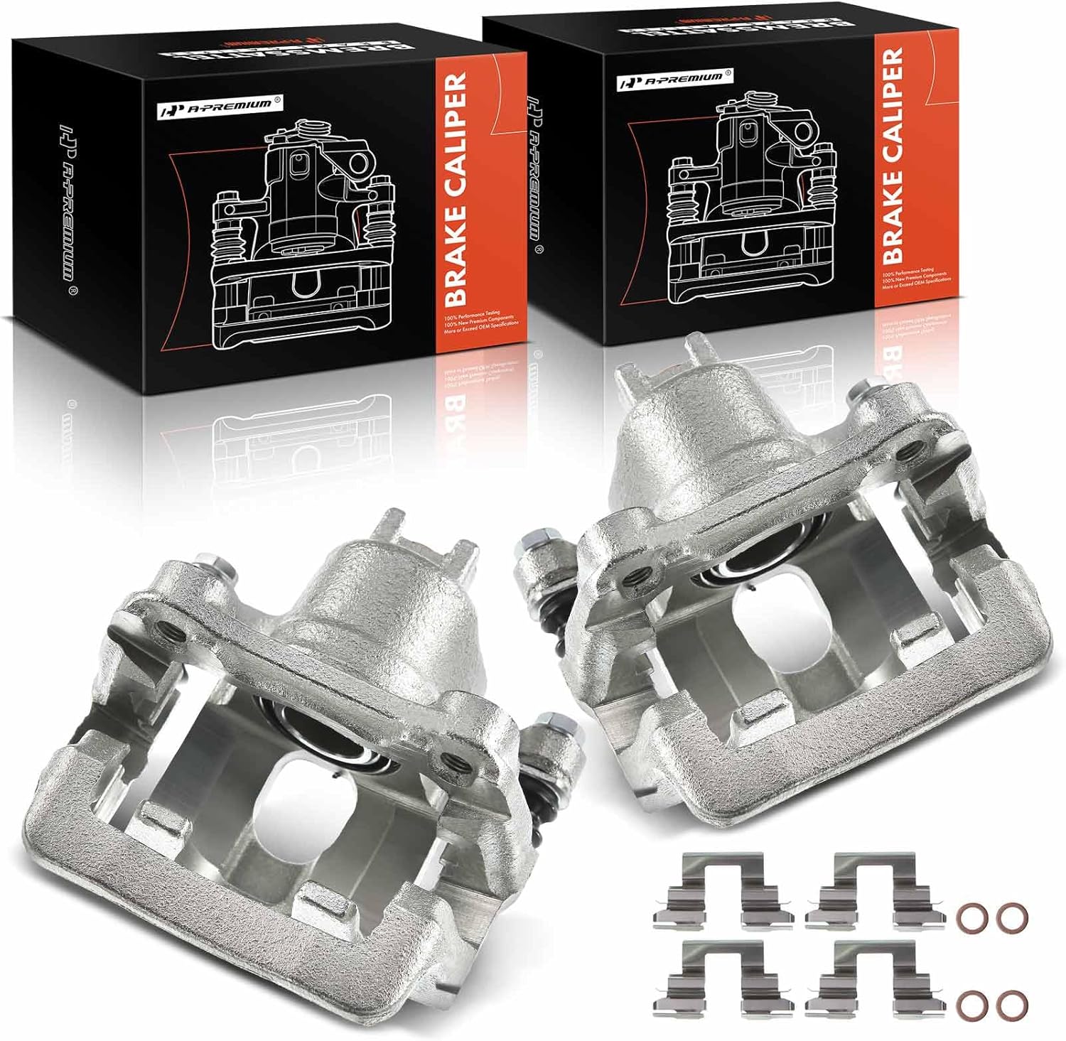 A-Premium Disc Brake Caliper Assembly with Bracket Compatible with Select Honda and Acura Models - Pilot 2003-2008, MDX 2001-2006 - Rear Driver and Passenger Side