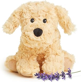 warmies Junior Microwavable & Weighted Stuffed Animals, Golden Dog - Heated Stuffed Animal Plushie for Warmth & Comfort - Cute Soft Plush Toys for Adults & Children (Boys, Girls, Babies & Toddlers)