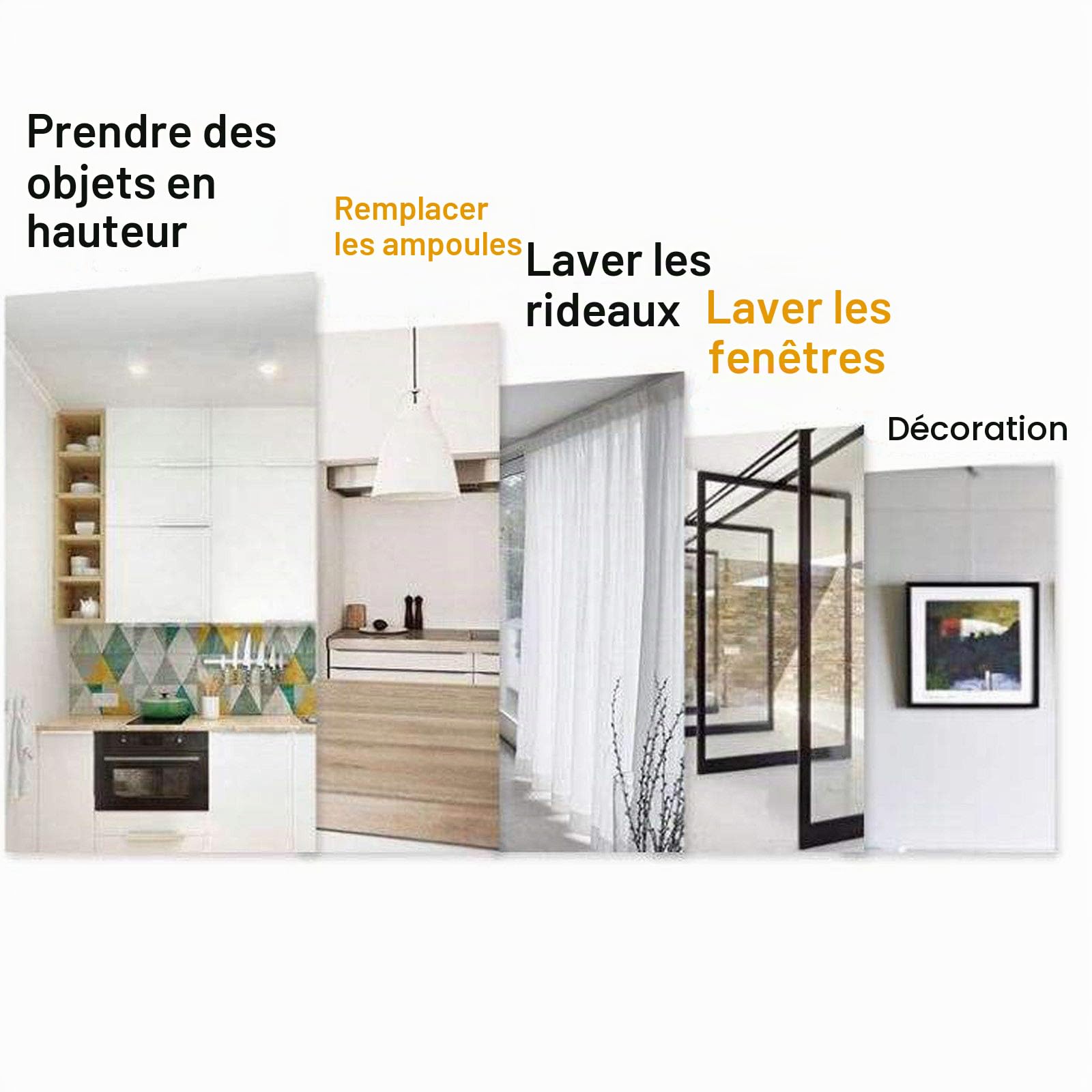 Escabeau 3 marches avec rampe de sécurité pliable en acier mat et résistant
