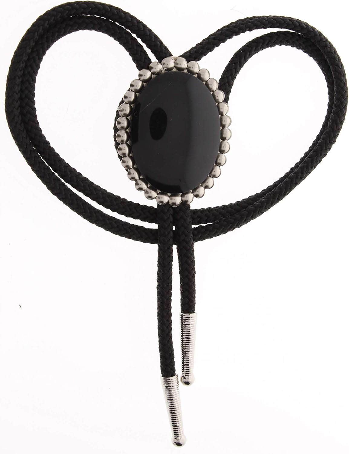 Black Onyx (acrylic Stone) Oval stone Bolo, MADE IN USA, sold by each