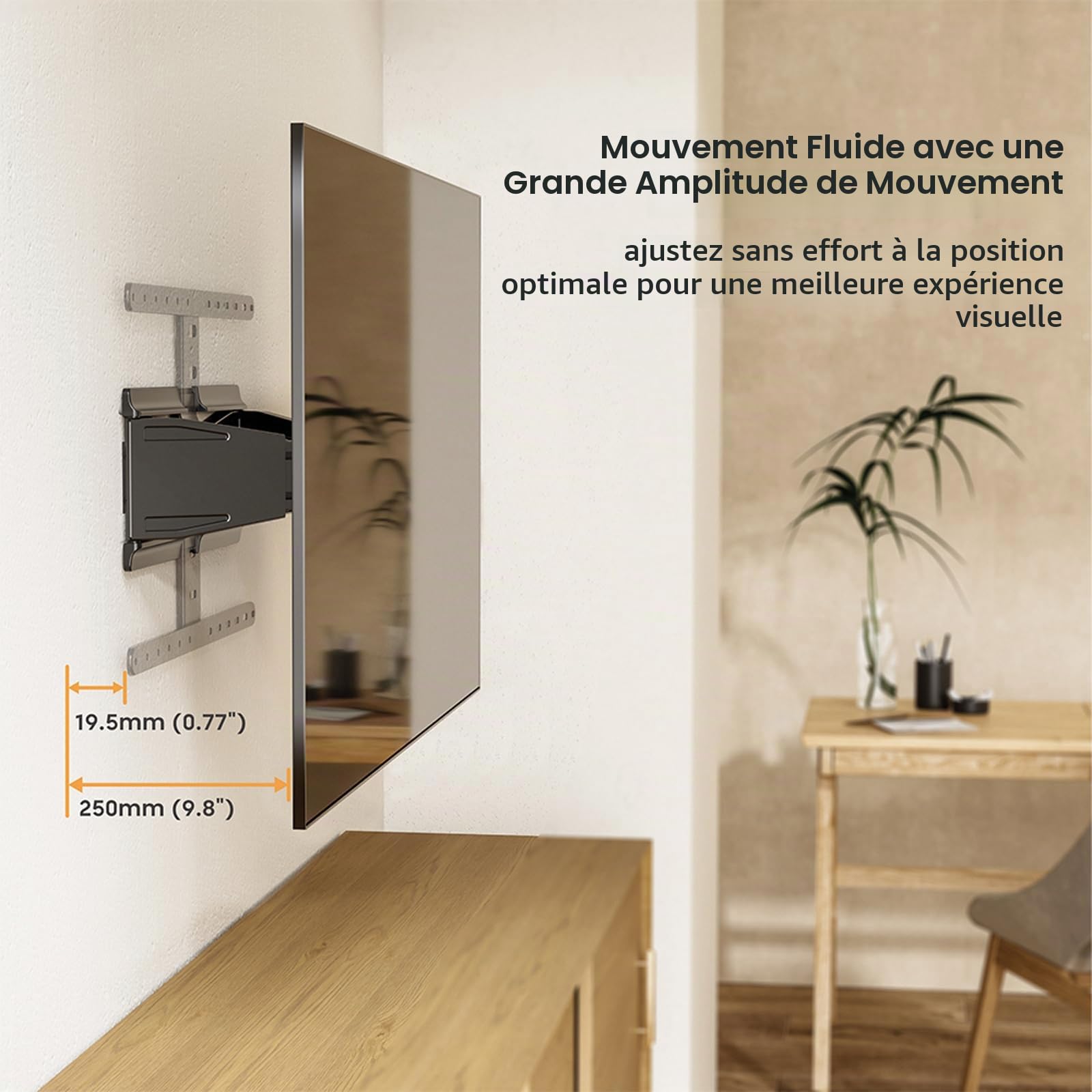 VALUE Support TV Mural, Ultra-Fin, 43-90 Pouces, jusqu'à 50 kg