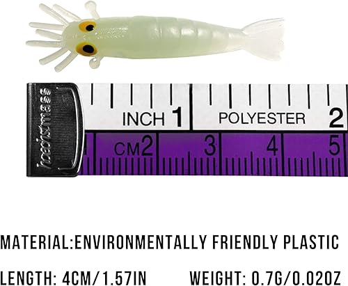 Miniatura 6 de QualyQualy Señuelos suaves de pesca, cebo artificial, resplandor luminoso, gusanos, gusanos, señuelo de pesca en hielo, señuelos de pesca para