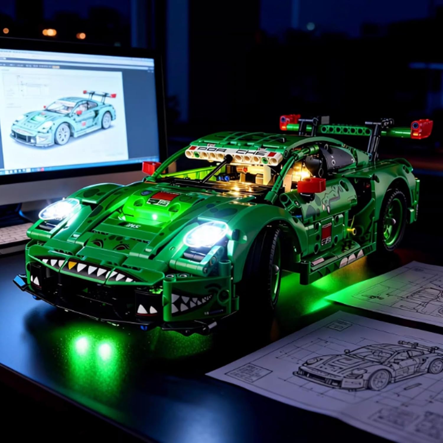 LED Lighting Kit Compatible with Lego 42224 Racing Car Series LED Light Set (Model Kit Not Included - Lighting Components Only) (Touch Version)