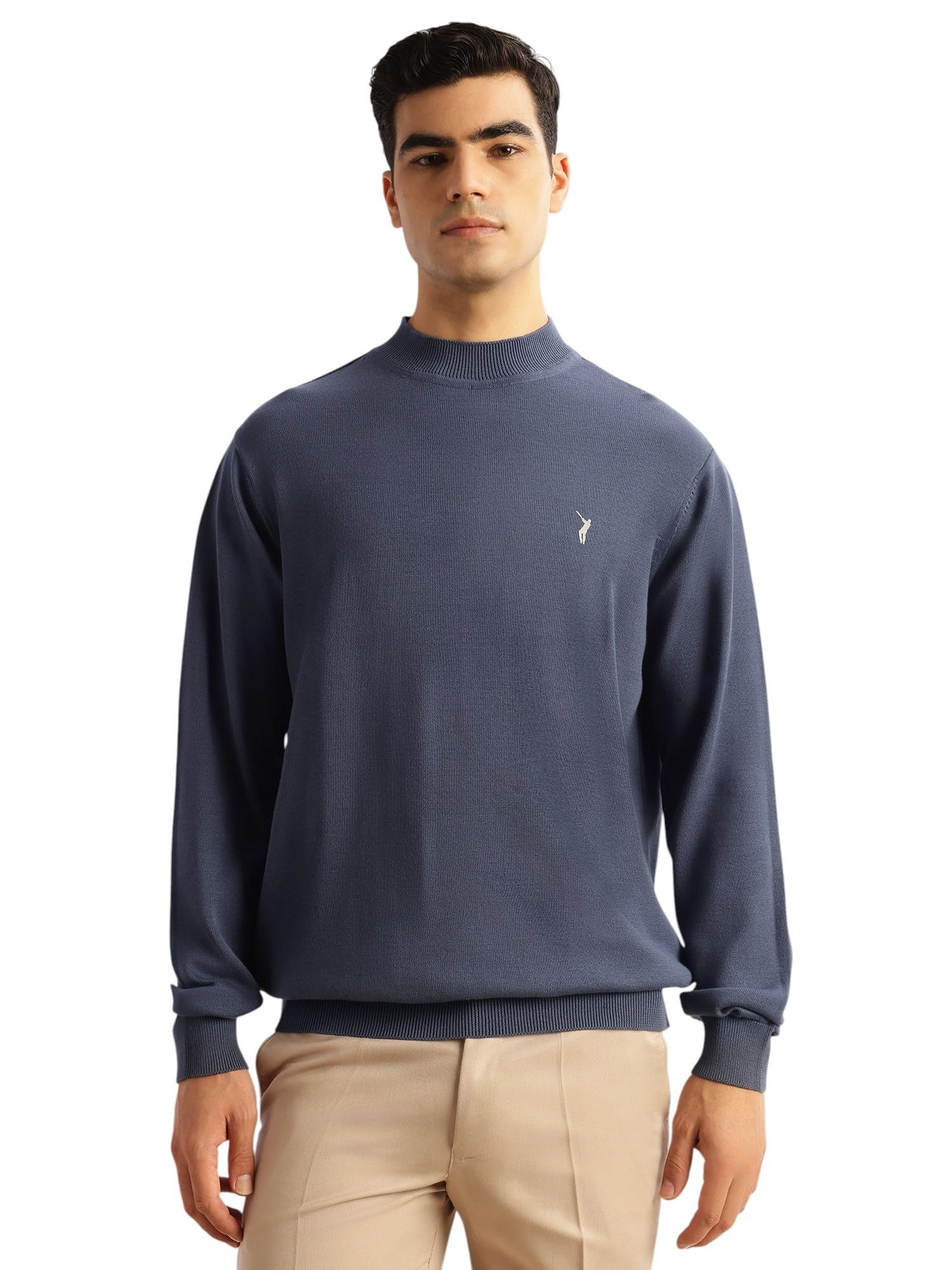 thomas scott Men's | Regular Fit | Long Sleeves | High Neck | 100% Cotton | Solid | Knitted | Pullover | Sweater (CCSWT103_Navy_2XL)-picture-28