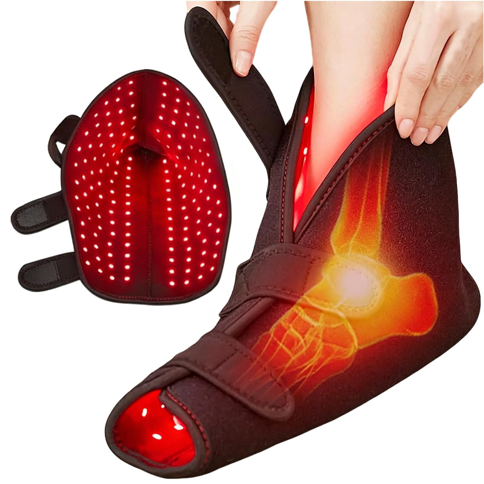 BRGD Dispositivo de Terapia de Luz LED, Infrarrojo Cercano LED para Talón con 300 LED de Luz Roja para Aliviar el Dolor Muscular y Articular, 5 Niveles de Potencia