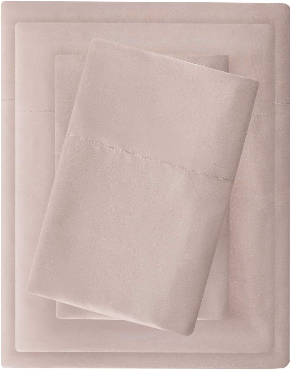 Madison Park 3M Microcell Bed Sheet Set Color Fast, Wrinkle and Stain Resistant, Soft Sheets with 16" Deep Pocket All Season, Cozy Bedding-Set, Matching Pillow Case, Twin XL, Blush, 3 Piece