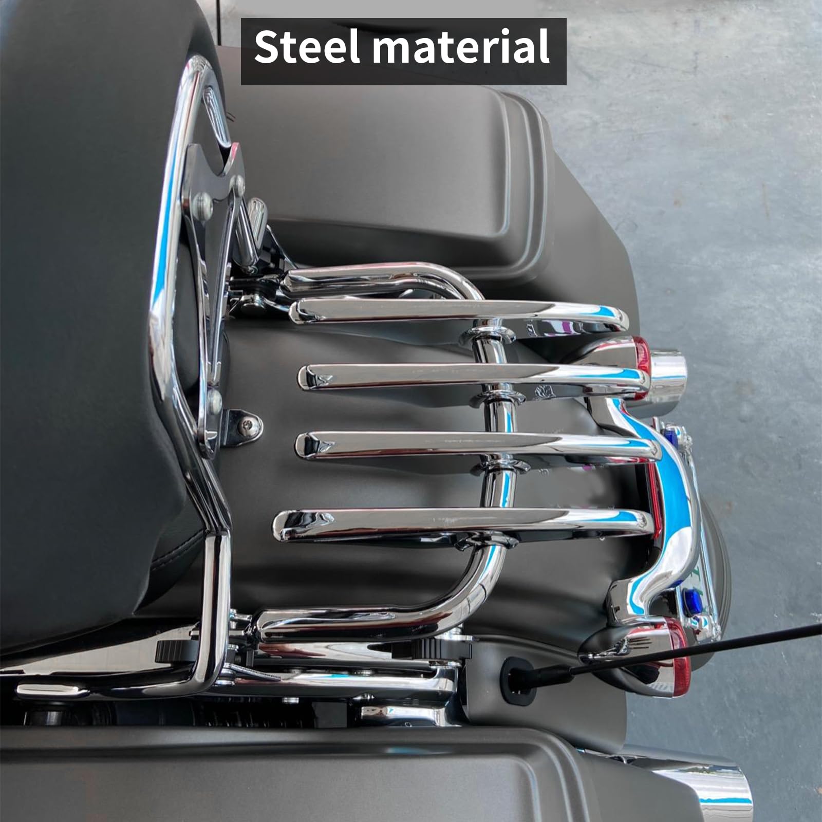 Abnehmbarer Motorrad-Gep채cktr채ger f체r Harley Touring | Kompatibel mit Street Glide, Road King, Electra Glide | Stealth-Design Hochleistungs-Stahlgep채cktr채ger (Schwarz)