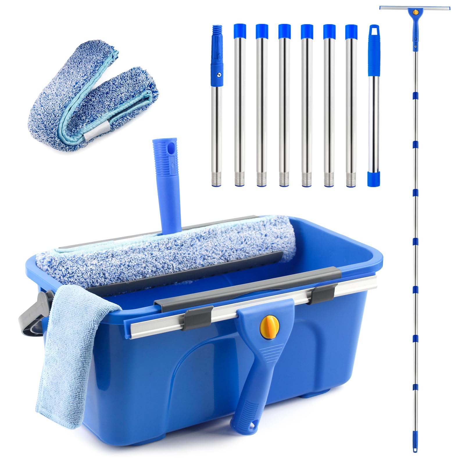 View 1 of 10Ft Professional Window Cleaning Kit with Bucket for Home & Commercial