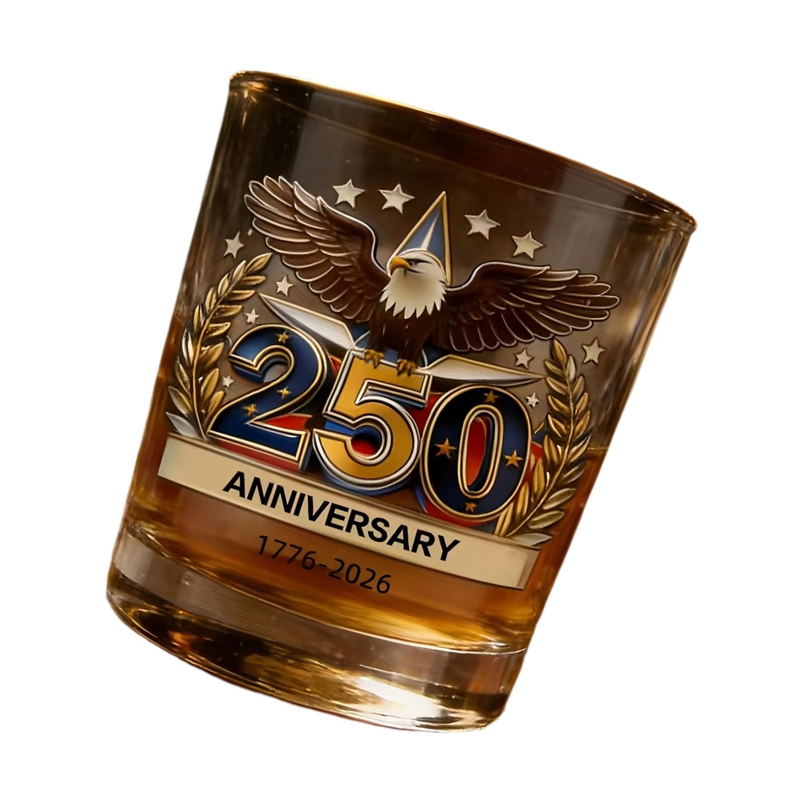 ZEPFJHE 250Th Anniversary High Borosilicate Glass Whiskeys Cup Commemorative 300Ml Drinkware for Beverages Cocktails Home Irish Glass