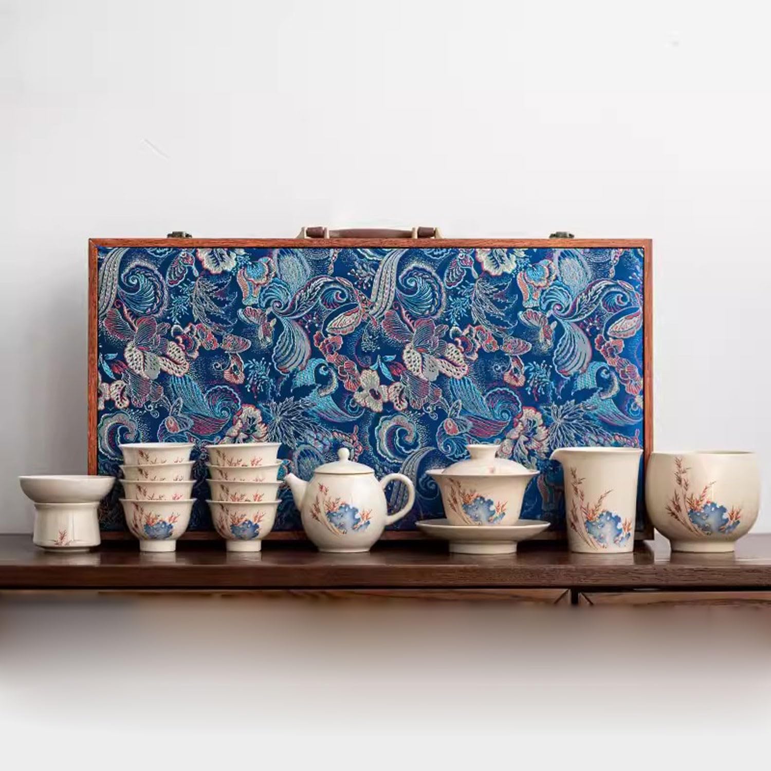 Zestaw Do Herbaty Zestaw Do Herbaty Zestaw Do Herbaty Zestaw Do Herbaty Chiński Ceramiczny Zestaw Do Herbaty Kung Fu, Czajniczek I Pudełko Na Filiżanki Dla Goś