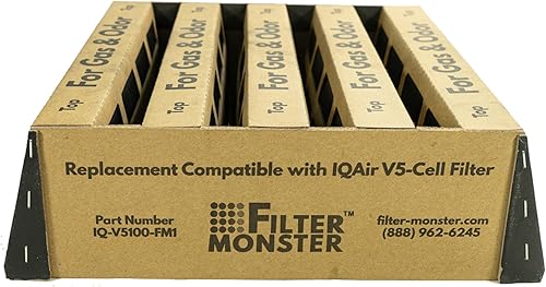 Filter-Monster - Filtro de aire de repuesto, compatible con IQAir HealthPro Series V5 - Filtro de gas y olor