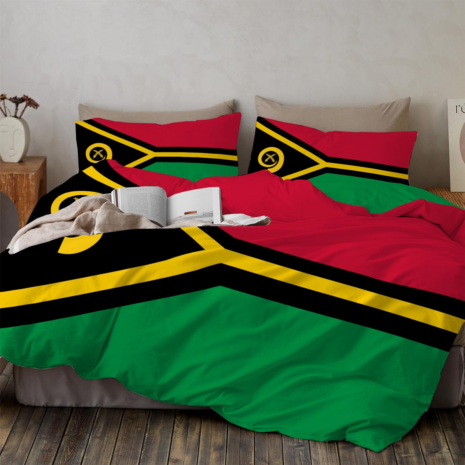 Drapeau du Vanuatu ensemble de literie 3 pièces housse de couette imprimée