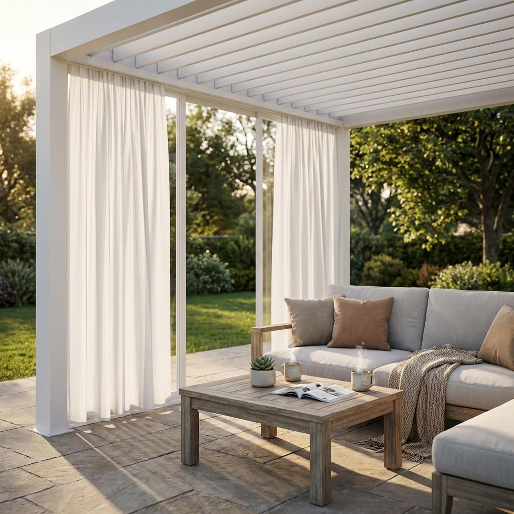 Tenda da interno per pergola bioclimatica lato 3 metri - YORELMAR Bianco