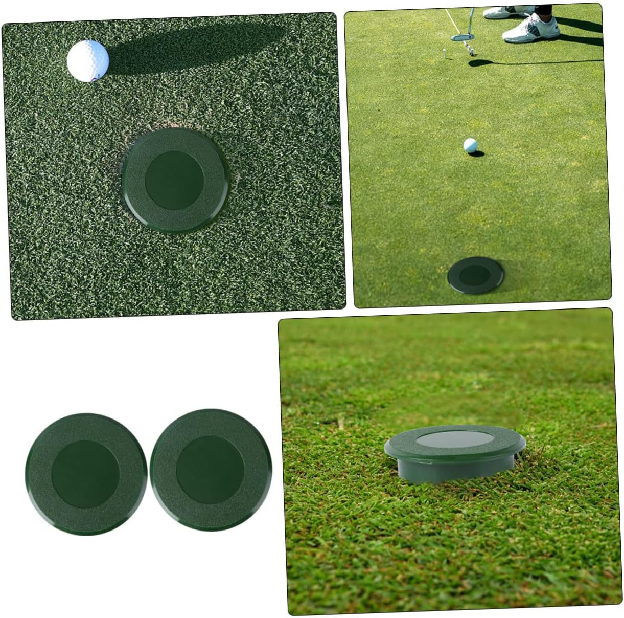 Toyvian 2pcs Golf Hole Cup Cover Putting Green Cups for Outdoor Practice Lightweight and Portable Golf Training Tool