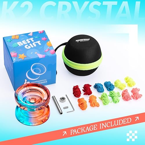 Miniatura 6 de Yoyo K2 Crystal - Yoyo profesional sensible para niños principiantes, Yo Yo de doble propósito para rodamientos de yoyo avanzados + extra