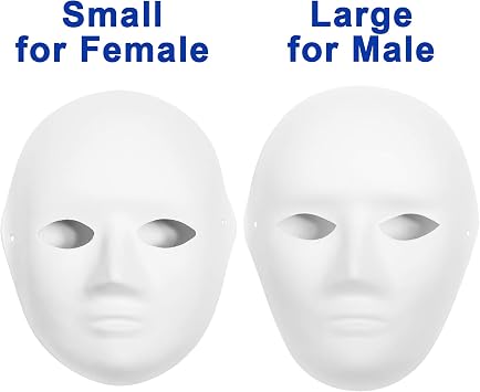 CALPALMY 30 Pack Paper Mache Masks - 2 Sizes for Artistic Projects, Theater, Halloween, Masquerade Parties, Classroom Art