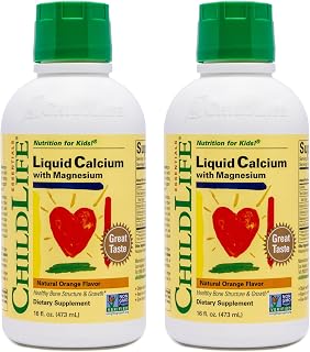 ChildLife Essentials Liquid Calcium Supplement for Kids - Baby Calcium with Magnesium, Zinc, and Vitamin D3 - Orange Flavor, 16 fl oz (2 Pack)