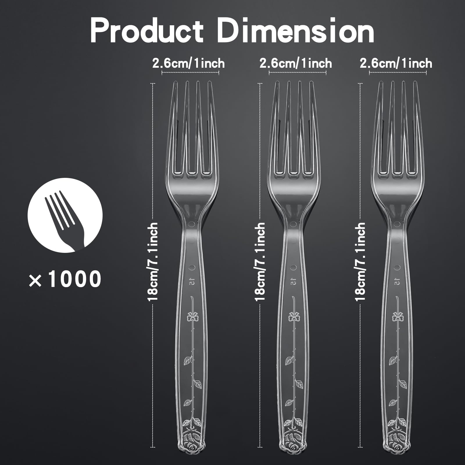 1000 Heavy Duty Clear Plastic Forks - Bulk Pack -2 1000 Heavy Duty Clear Plastic Forks - Bulk Pack -2