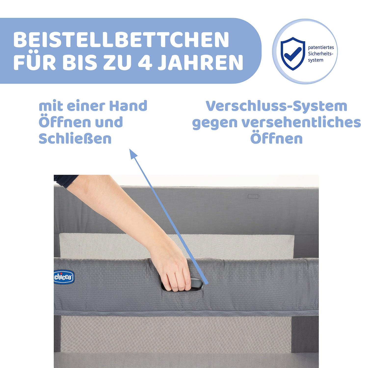Chicco Next2Me Forever 3-in-1 Babybett für Neugeborene bis 4 Jahre, verstellbare Höhe, inklusive Matratze