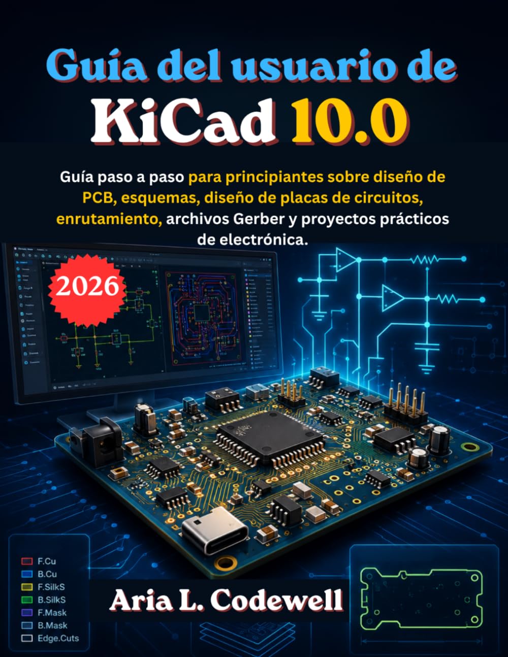 Guía del usuario de KiCad 10.0: Guía paso a paso para principiantes sobre diseño de PCB, esquemas, diseño de placas de circuitos, enrutamiento, archivos Gerber y proyectos prácticos de electrónica.