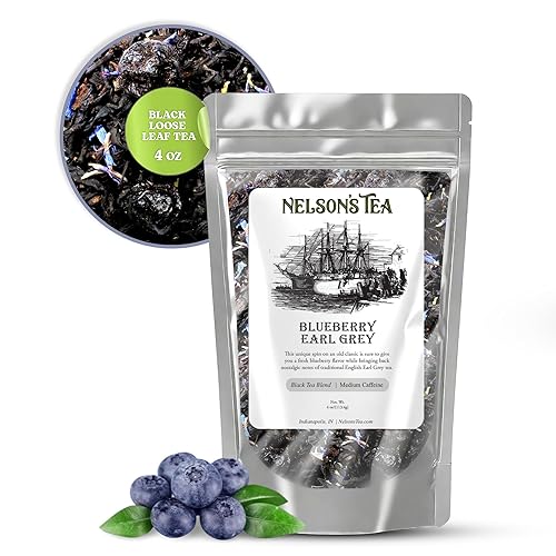 Miniatura 8 de Nelson's Tea - Frambuesa Earl Grey - Té negro de hojas sueltas - Té negro, frambuesas secas y pétalos de cártamo - 2 oz.
