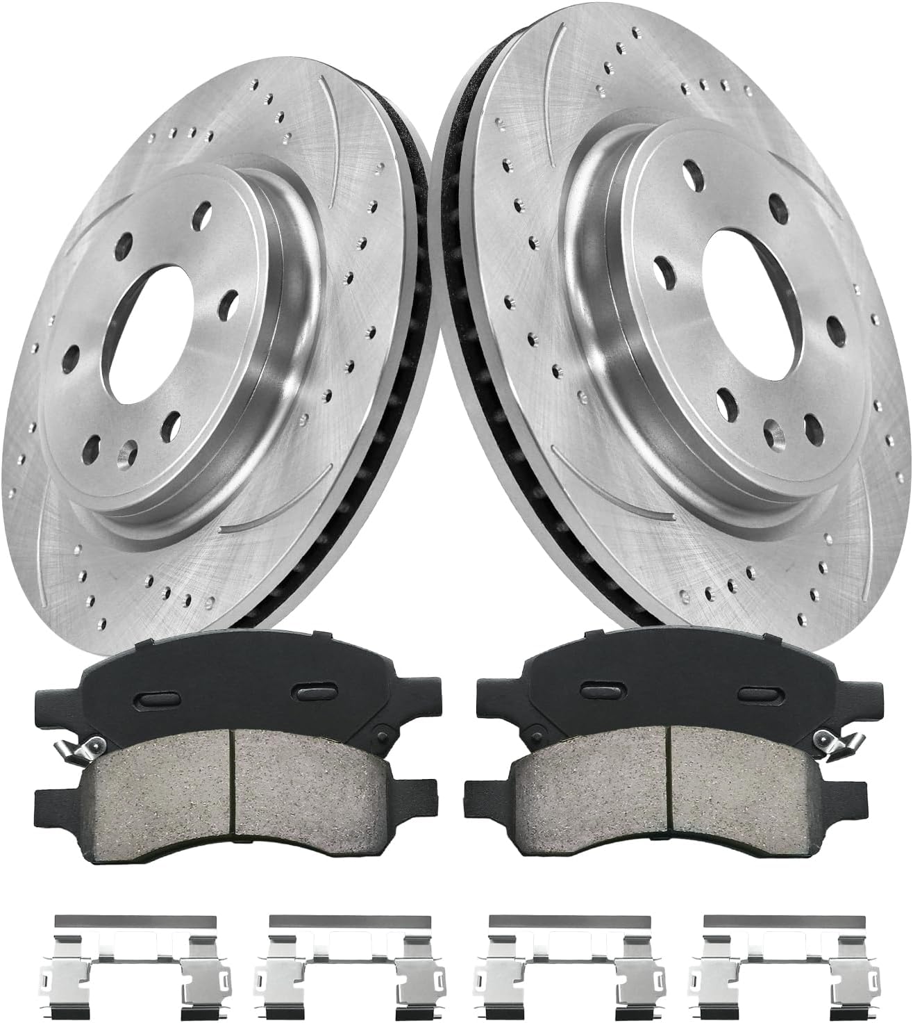 Brake Pads and Rotors Kit Front Compatible with Chevrolet Traverse 2009-2017, Automotive Replacement Brake Kits 55150 D1169A-8410 Brake Kit Anti-rust Oil Protected (12.8in)