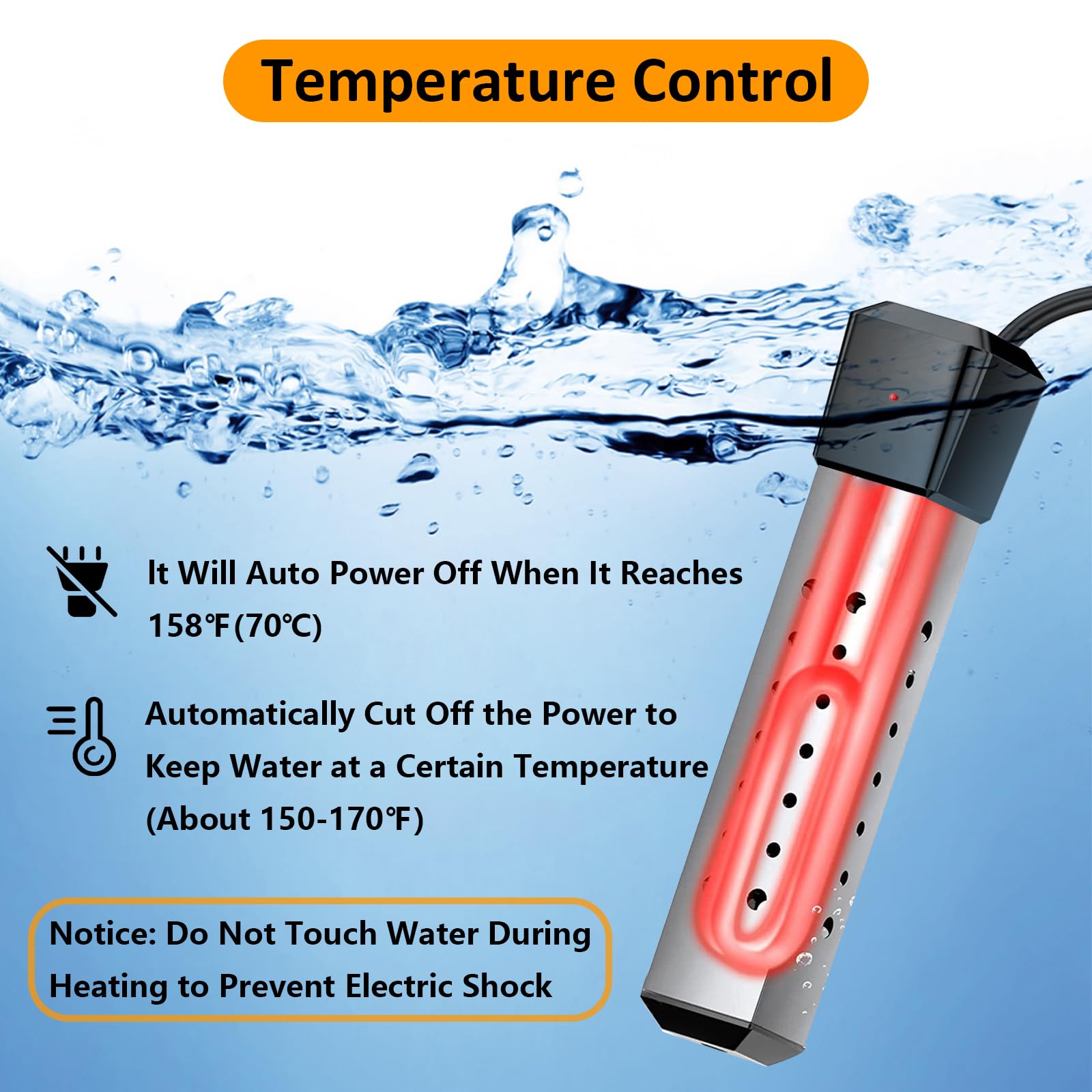 Water Heater 2000W Immersion Submersible Heater For Immersion