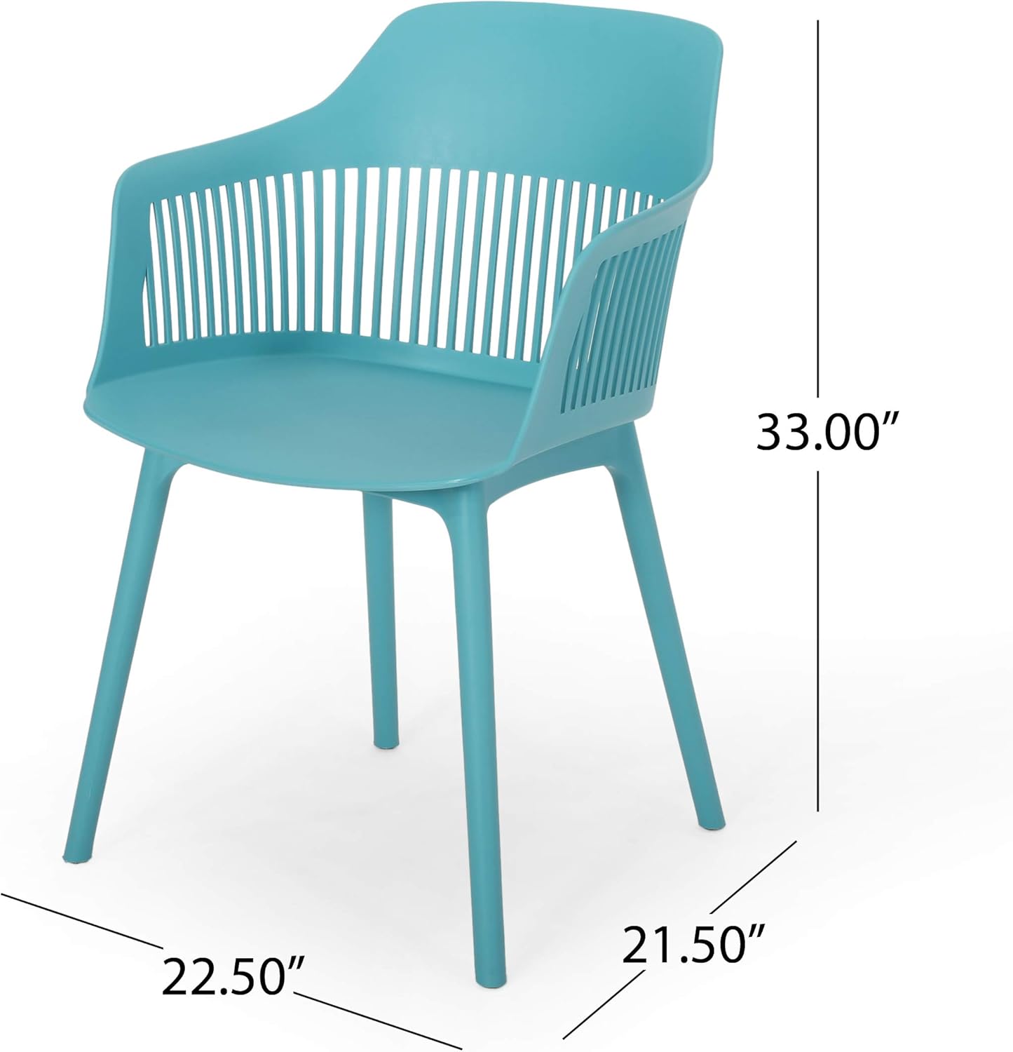 Christopher Knight Home Ladonna Outdoor Dining Chair (Set of 4), Teal
