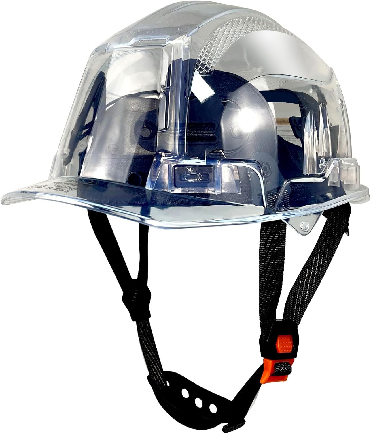 SAFEBUILDER Construction Safety Hard Hats with Reflector Full Transparent Shell Safety Helmet 6-Point Suspension Industrial Hardhats ANSI Certificate