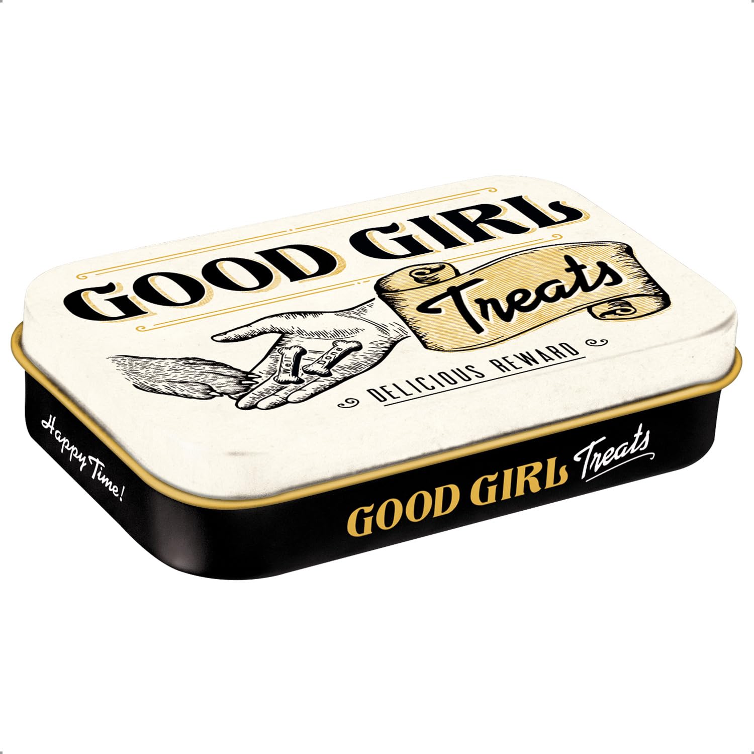 Nostalgic-Art Retro Good Girl Treats - Gift Idea for Dog Owners, Dog Treat Tin, Vintage Design, 6 x 9.5 x 2 cm
