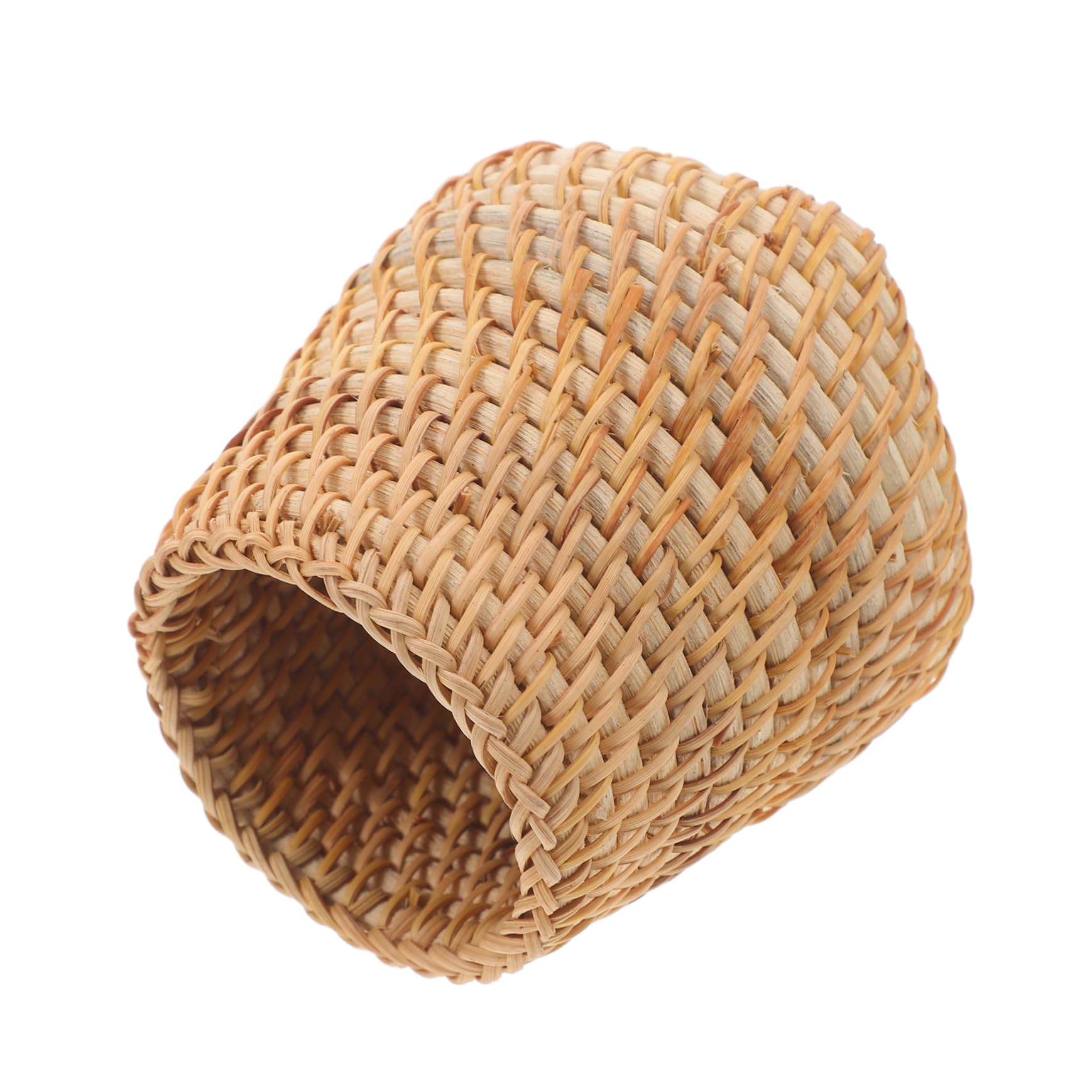NUOBESTY 4 Pezzi Portapenne in Rattan Unico Portapenne da Ufficio per Scrivania Stile Naturale Rattan E Capacità