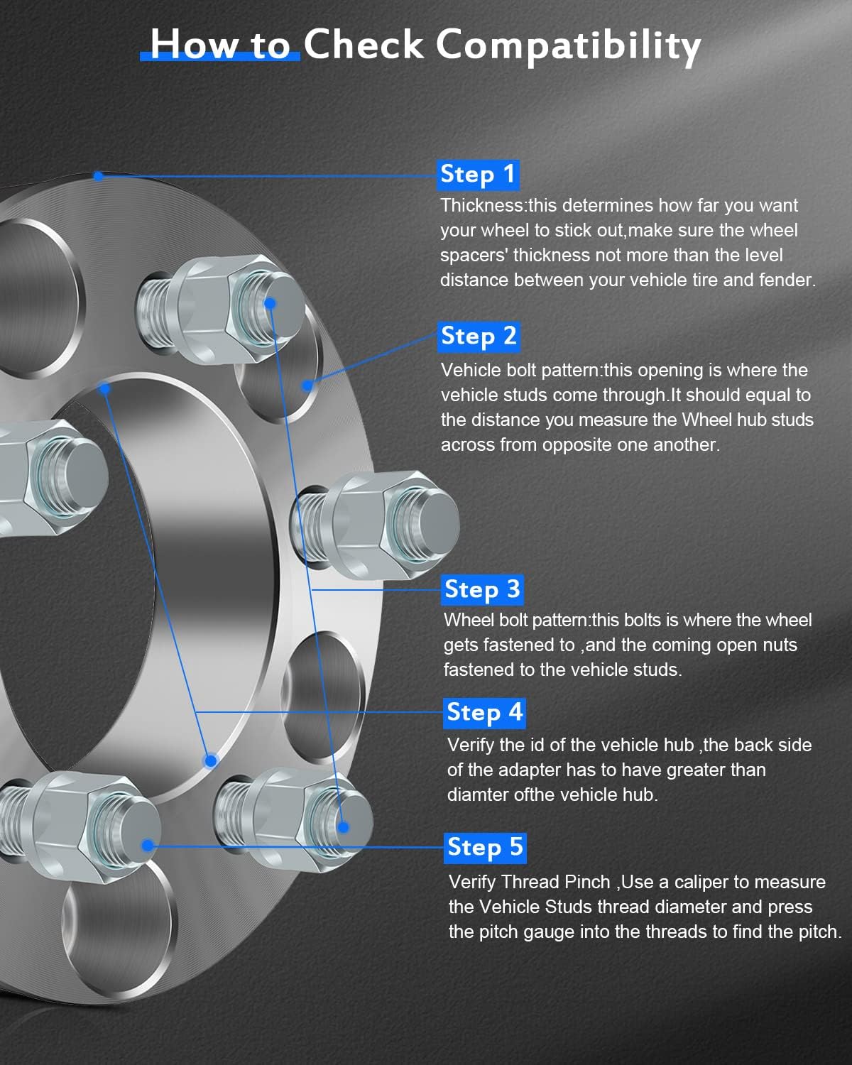 ECCPP 2PCS 1.5 inch 5 Lug Wheel Spacer Adapters 5x135mm to 5x4.5 Fits for Navigator for Blackwood for Expedition-Only Work with 5x4.5 Wheels