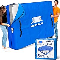 Nordic Elk Queen Mattress Bag for Moving & Storage - Heavy Duty with 8 Sturdy Handles & Strong Zipper Protector