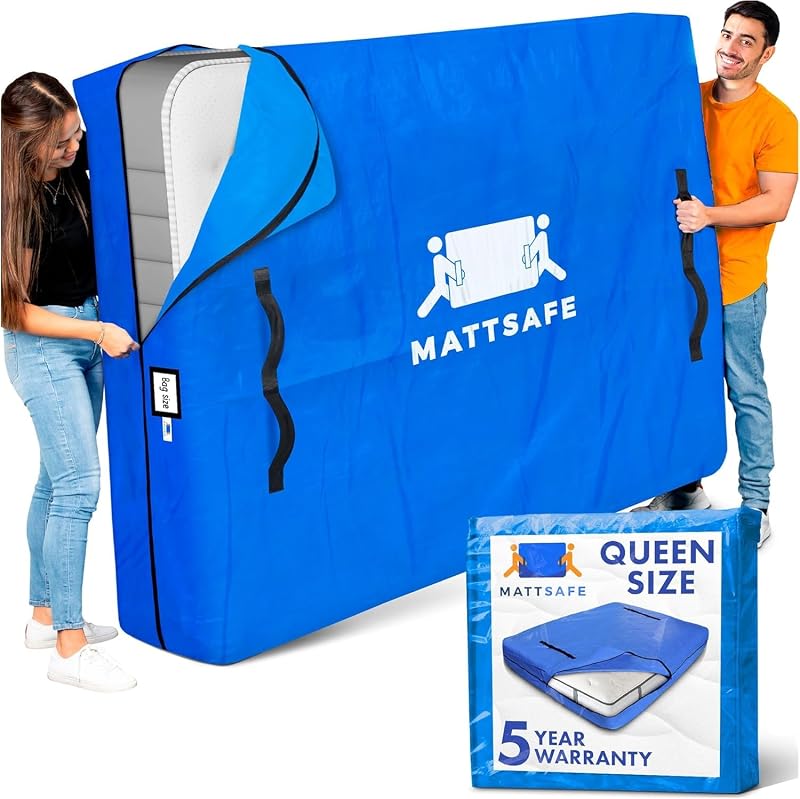 Nordic Elk Queen Size Mattress Bags for Moving and Storage, Bed Cover | 8 Heavy-Duty Reinforced Handles, Extra Strong Zipper, Reusable Bed Protector, Built to Last